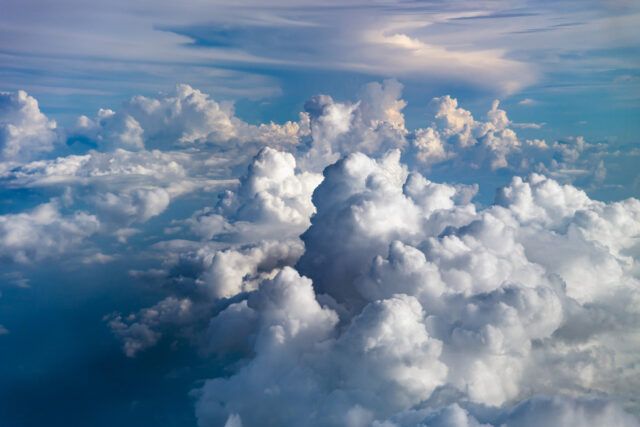 picture of clouds from the air